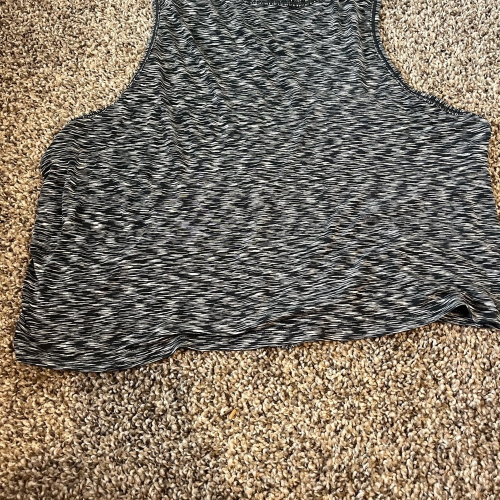 Lululemon Womens 8 Cinch Me Up Tank Spaced Out Space Dye Black/White Crop Active - Picture 4 of 11